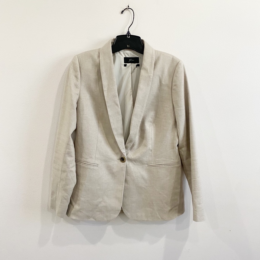 J Crew Parke light brown blazer in stretch Linen Size 8